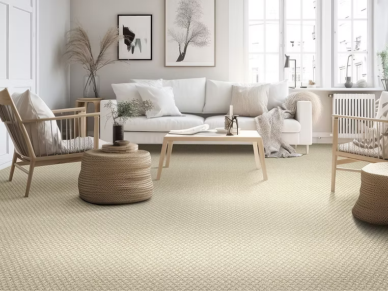 Luxury carpet in a bright living room